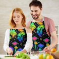 thumbnail image 3 of Colorful Mushroom Star Black Pattern Apron-Garden Aprons for Women with Pockets-Cotton Linen Waterproof Kitchen Cooking Gardening Aprons Adjustable for Kitchen,Cooking,BBQ and Salon 33x27 Inch, 3 of 7
