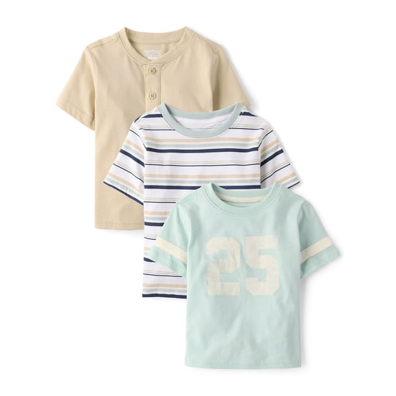 The Children's Place Baby & Toddler Boys Short Sleeve Sports Tee, 3-Pack, Sizes 6M-5T