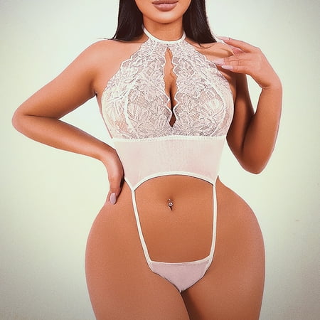 PuPy Sexy Black Lingerie for Women Lingerie Stockings Garter Black Lingerie Bodysuit Push Up Lace Chemise Lingerie for Women Plus Strappy Lingerie for Women White My Items Clearance