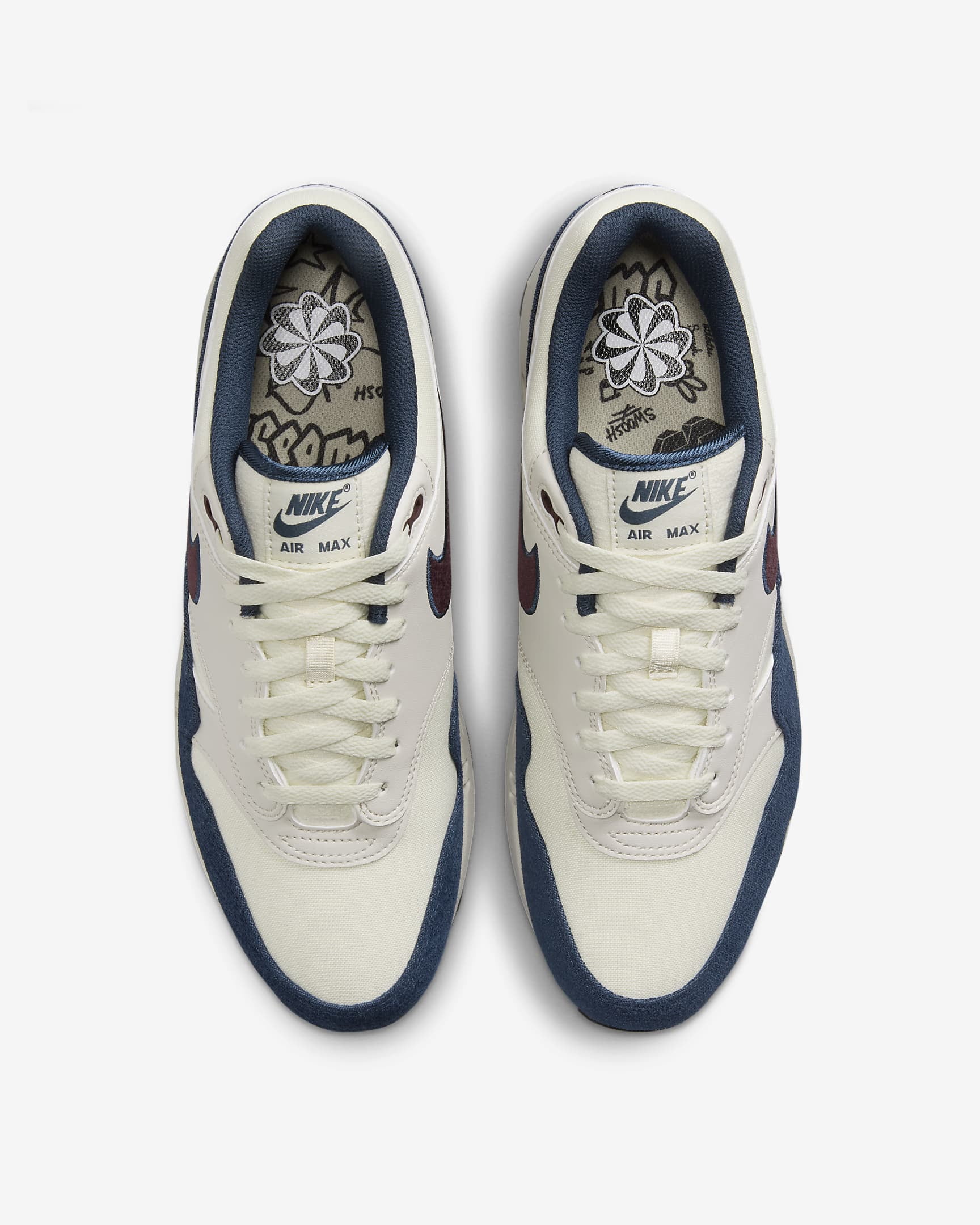 Men's Nike Air Max 1 Coconut Milk/Burgundy Crush (FN6952 103) - 9