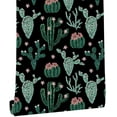 thumbnail image 6 of Cactus Peel and Stick Wallpaper Removable Black/Green/Pink Floral Vinyl Self Adhesive Shelf Liner 17.7in x 9.8ft, 6 of 7