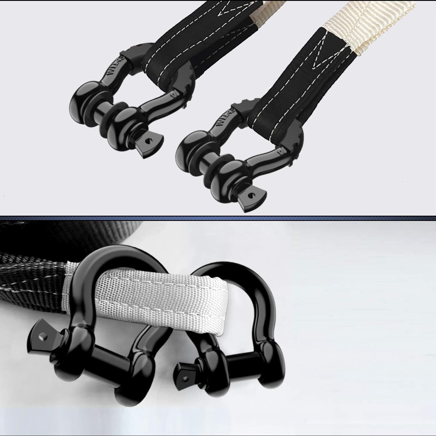 2 Pack 3/4" D-Ring Shackle 4.75 Ton (9500 Lbs) Capacity with 7/8" Pin Heavy Duty Off Road Recovery Shackle with Isolators & Washer Kit for Jeep Truck Vehicle