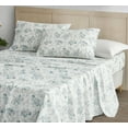 thumbnail image 4 of Chezmoi Collection Gigi 4-Piece Floral Cotton Sheet Set California King, Elegant Blue Ivory White Floral Printed 100% Cotton Bed Sheets, 4 of 9
