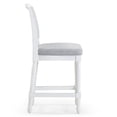 thumbnail image 3 of Charleston 26" White Counter-Height Bar Stool with Gray Upholstered Seat and Back, 3 of 8