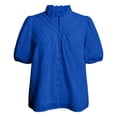 thumbnail image 5 of LIUJUNSHOP Womens Blouses Summer Hollow Out Eyelet Embroidery Tops V Neck Buttons Puff Sleeve Boho Shirts Spring Fashion 2026, 5 of 5