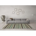 thumbnail image 3 of Ahgly Company Indoor Square Oriental Light Blue Modern Area Rugs, 4' Square, 3 of 4