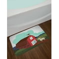 thumbnail image 2 of Goat Bath Mat, Rural Cultivated Farmland with Fresh Organic Crops and Bovine Animals Graphic Image, Plush Bathroom Decor Mat with Non Slip Backing, 29.5" X 17.5", Multicolor, by Ambesonne, 2 of 2