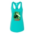 thumbnail image 2 of Catzilla Parody Taking Over City | Womens Cat Lover Jersey Racerback Tank Top, Tahiti Blue, Small, 2 of 3
