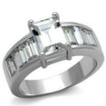 thumbnail image 1 of Women Rhodium Brass Ring with AAA Grade CZ in Clear - Size 5, 1 of 1