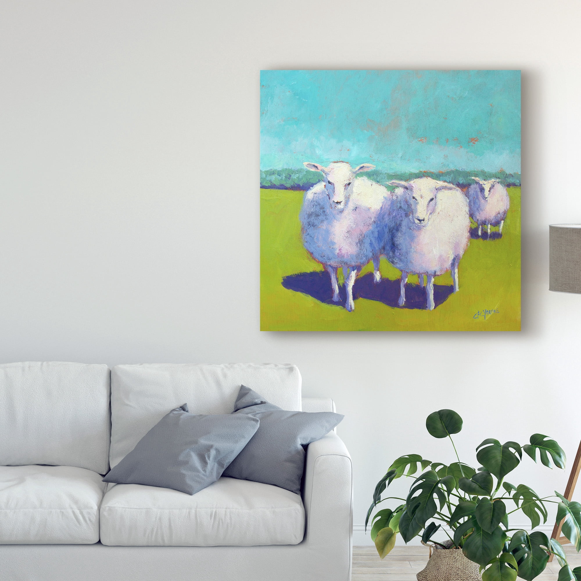 Trademark Fine Art 'Sheep Pals I' Canvas Art by Carol Young