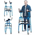 thumbnail image 1 of Costway Versatile Rolling Walker All Terrain Stand-Assist Walker with 2 Premium Wheels Navy, 1 of 10
