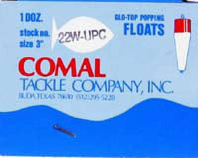 (7 pack) Comal Unweighted Slotted Popping Fishing Float, Red/White, 3-inch