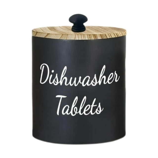 Tnarru Dishwasher Pod Container Storage Box Kitchen Decor and Accessories Sturdy with Lid Laundry Detergents Pods Case for Apartment Black