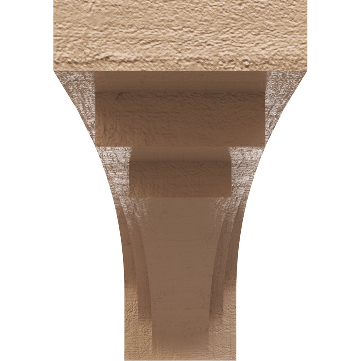 4"W x 24"D x 8"H Thin Rockford Rough Cedar Woodgrain TimberThane Corbel, Primed Tan