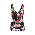 thumbnail image 2 of FORTANT Women's Floral Print Plus Size Two Piece Tankini Swimsuits Ruched Tummy Control Tankini Top with Swim Shorts, Size S-4XL, 2 of 8