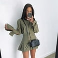 thumbnail image 5 of Elegant White Flare Sleeve Shirt Dress Bodycon Mini Dresses, 5 of 8