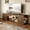 Brown, variant on HOMRELEXA Farmhouse TV Stand for TVs Up to 65", Home Entertainment Center with LED Light, Open Storage Cabinet & Adjustable Shelves, White