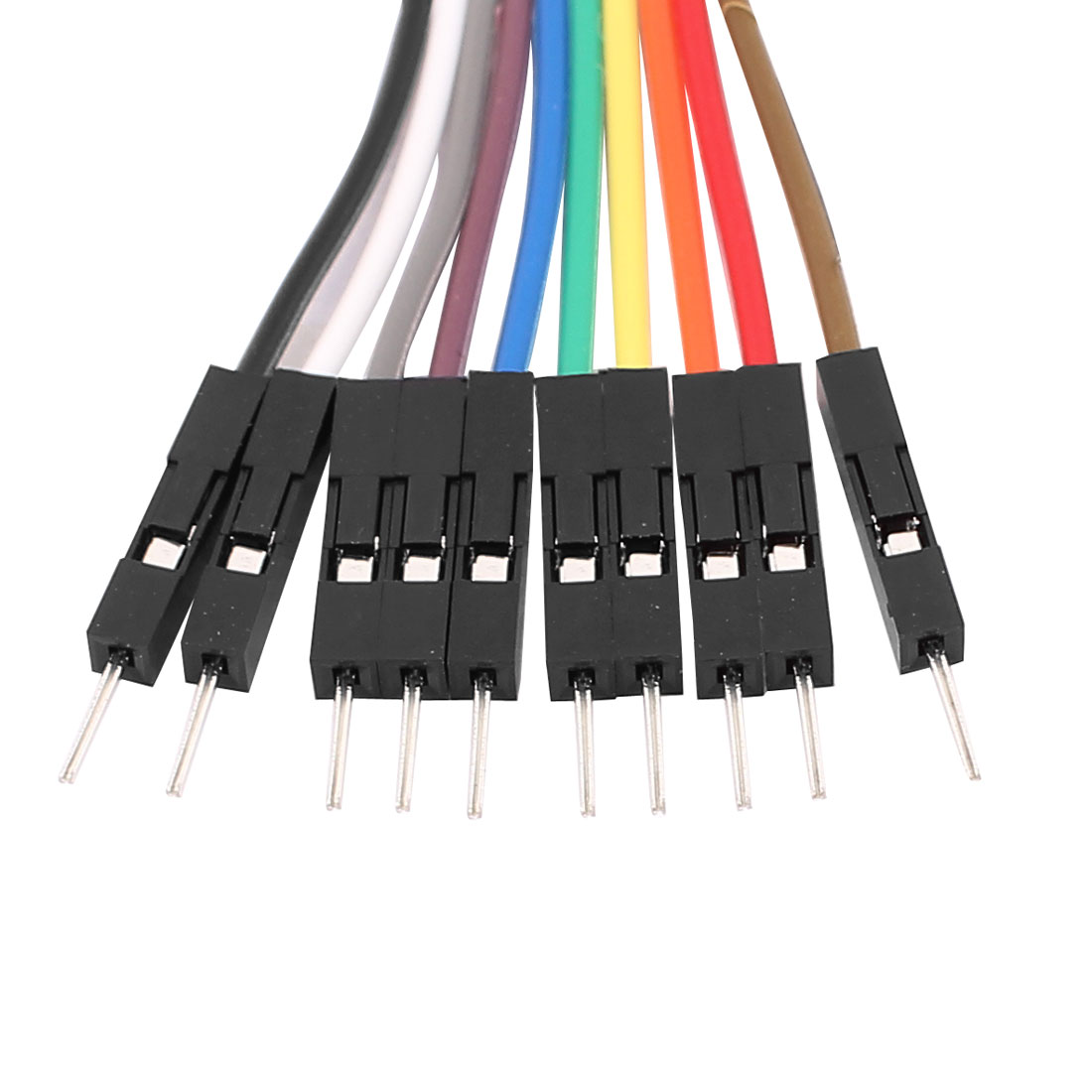 DIYmall 10-Piece Test Lead Clip Set – Male/Female Breadboard Jumper Dupont Cables For Electronics
