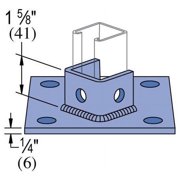 Unistrut P2072 EG, Channel Post Base, Post Base, 1 PC