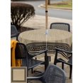 thumbnail image 4 of Outdoor Tablecloth with Umbrella Hole and Zipper, Black Brown Retro Greek Key Square Table Cloth 60x60 Inch Waterproof Tablecloth, Geometric Greece Ancient Rustic Picnic Table Cover for Patio Camping, 4 of 7