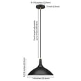 thumbnail image 5 of Evelyn&Zoe 14" Matte Black/Brass Metal Pendant, 5 of 7