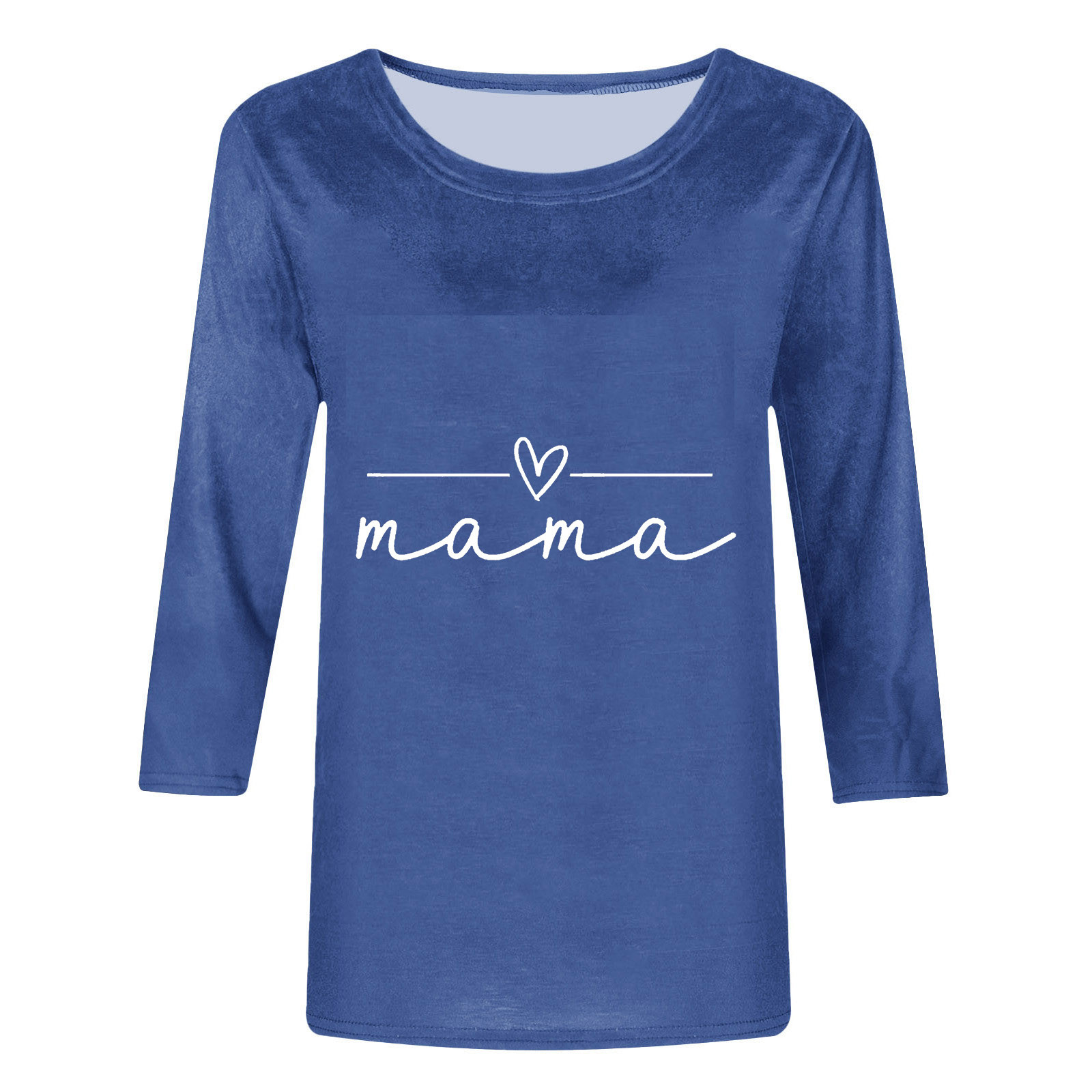 TAOHONG Mama Shirt For Women - Funny Mama Letter Print T-Shirt, Short Sleeve, Navy Blue, Medium