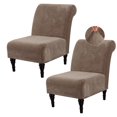 thumbnail image 1 of Velvet Accent Chair Cover, Set of 2 High Stretch Armless Chair Covers for Living Room Luxury Thick Velvet Chair Slipcovers Modern Furniture Protector with Elastic Bottom, Machine Washable(Taupe), 1 of 5