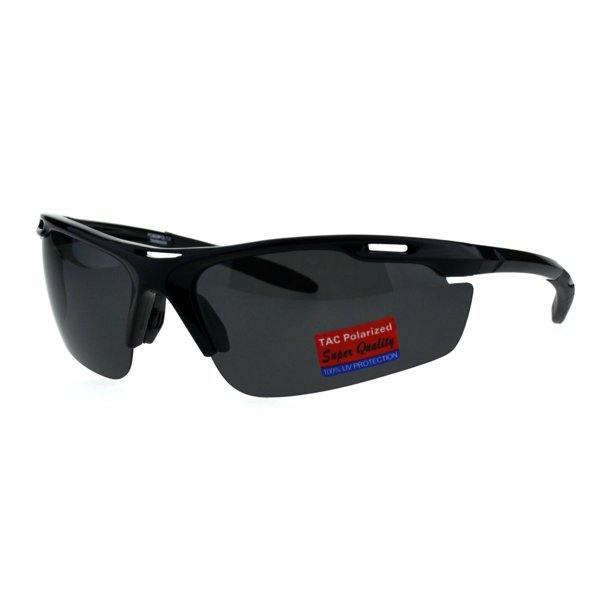 SA106 Polarized Antiglare Mens Runners Half Rim Sport Light Weight