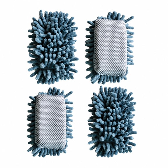 YEMNPIOS 4 Pcs Microfiber Shag Dry Erase Eraser Washable Whiteboard Eraser Bulk Gray