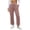 Pink, variant on Women's Velour Pants with Pockets Drawstring Elastic Waist Straight Leg Pants for Everyday Fall Winter Trousers