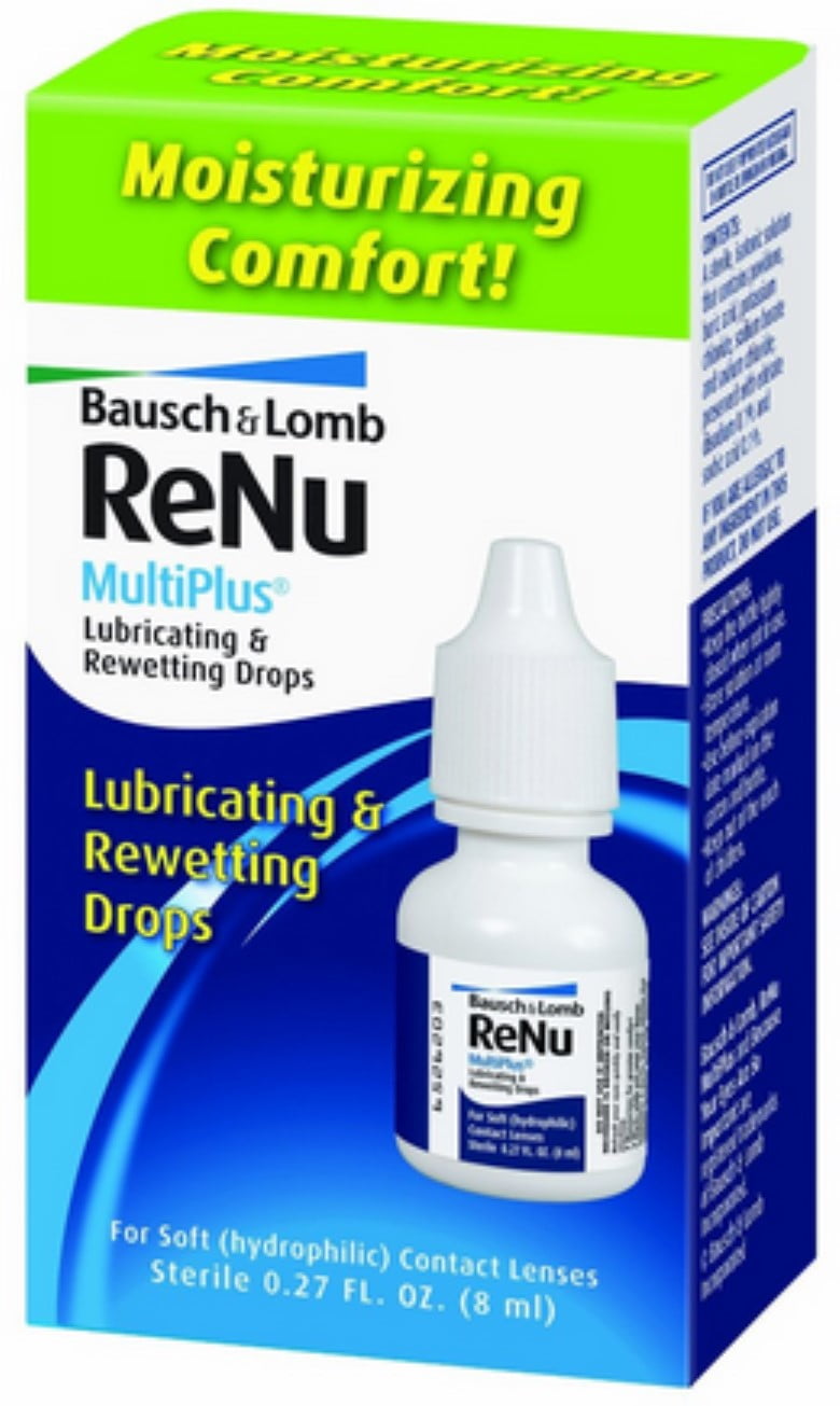 Bausch &amp; Lomb ReNu MultiPlus Lubricating and Rewetting Drops 0.27 oz (Pack of 2)