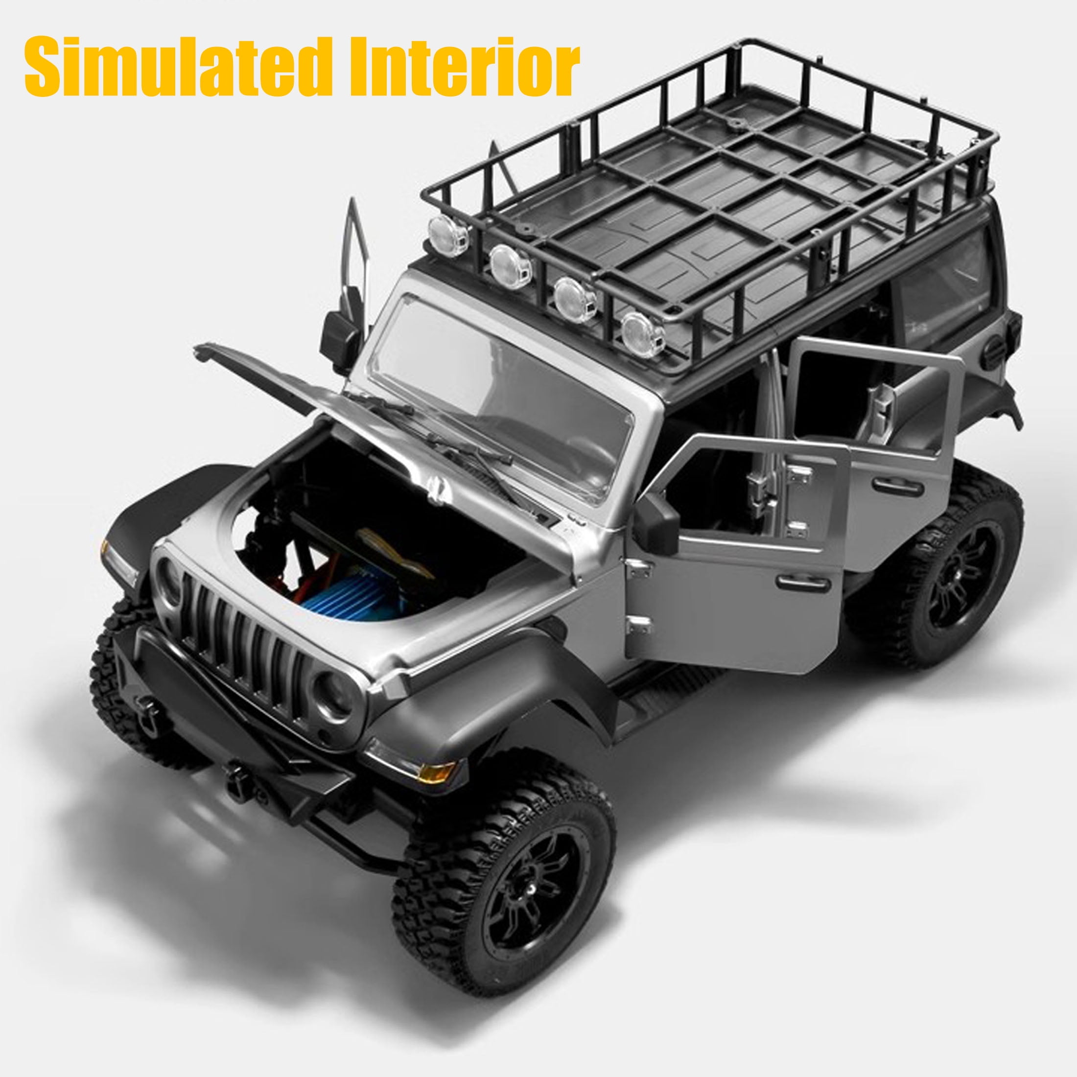 1/12 RC Crawler RTR, MN-128 Off-Road Truck, 4x4 RC Rock Crawler with 2.4G Remote Control RC  Car Model for Adults Gifts (Gray)