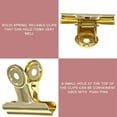 thumbnail image 3 of Clips para carpetas dorados, Coideal, paquete de 10, 2 pulgadas, clips de papel de metal Bulldog grandes de 2 pulgadas, abrazaderas para fotos, cocina casera, suministros de oficina (51mm), 3 of 7
