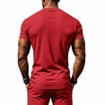 thumbnail image 6 of Men's V-Neck Short Sleeve T-Shirt, Moisture Wicking Mesh Breathable Athletic Tee, Slim Fit Casual Workout Top for Gym & Daily Wear Red, 6 of 9