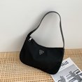 thumbnail image 4 of Bolsa de hombro de nailon para mujer, de mano sencillo con cremallera de calle para mujer (negro) Likrtyny Para Estrenar, 4 of 9