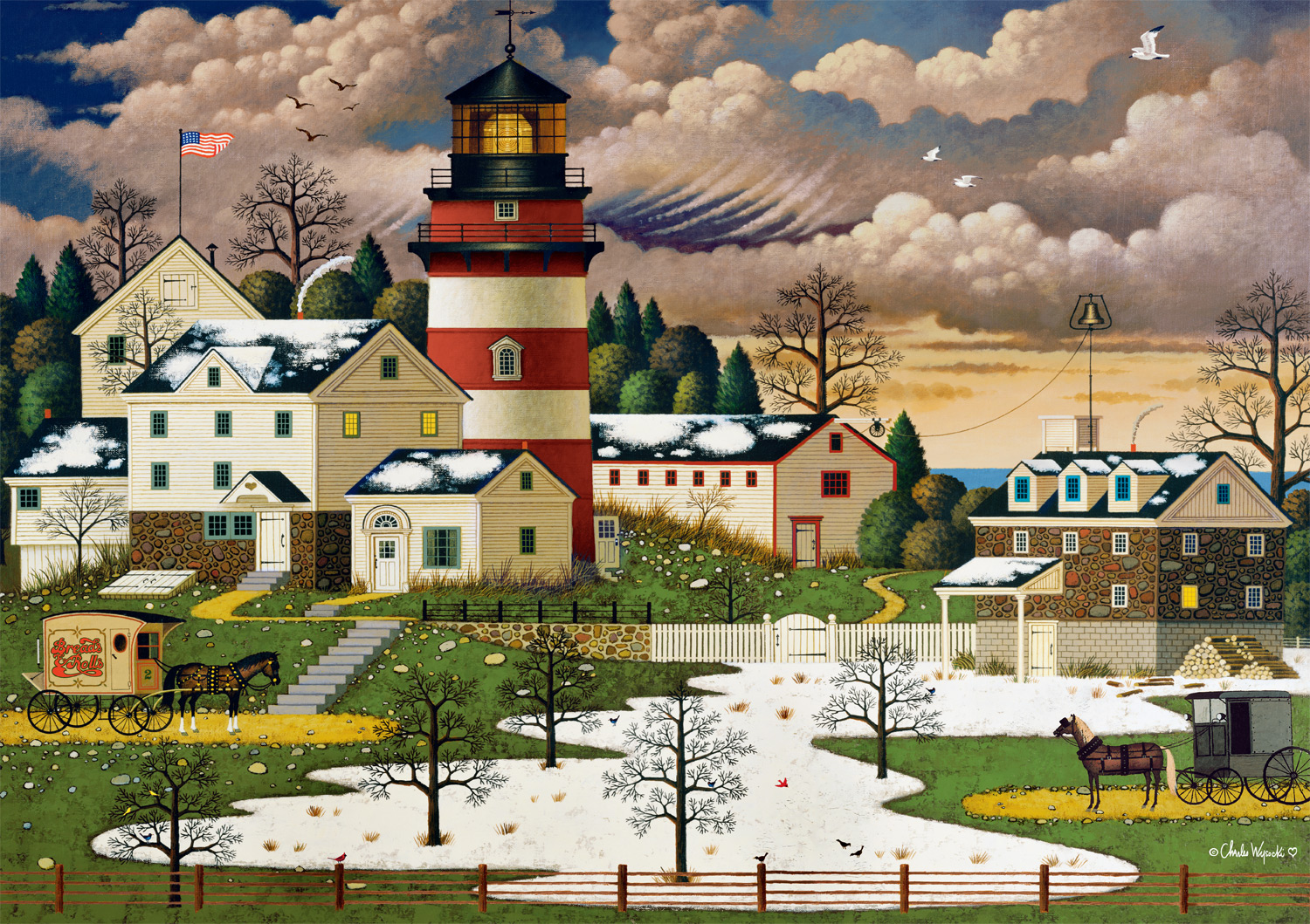 Buffalo Games Charles Wysocki Twilight Sentinel 500-Piece 21.25 x 15 inch Interlocking Jigsaw Puzzle for Adults Ages 14+