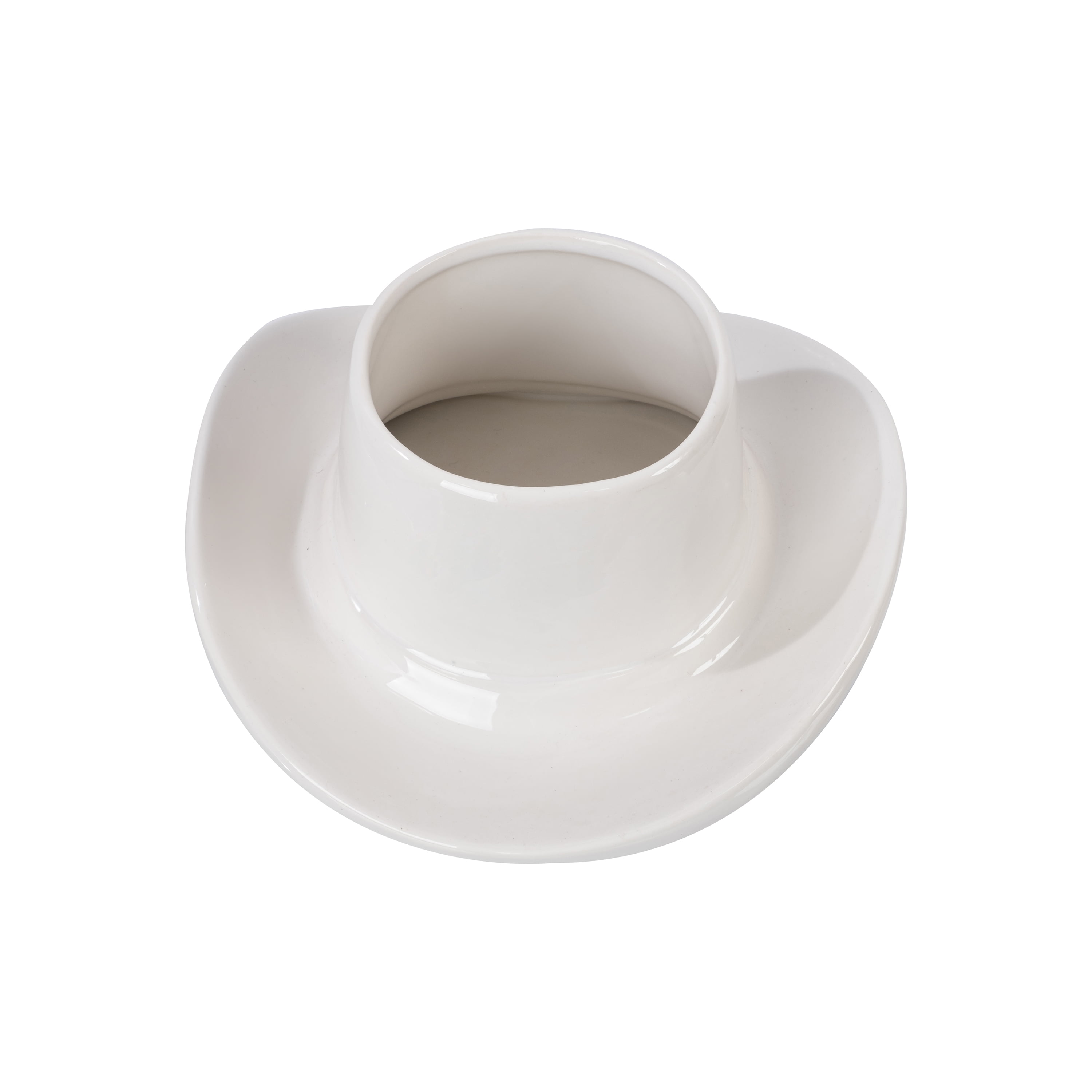Mainstays 9.3" x 10.2" x 4.3" Round White Ceramic Cowboy Hat Planter