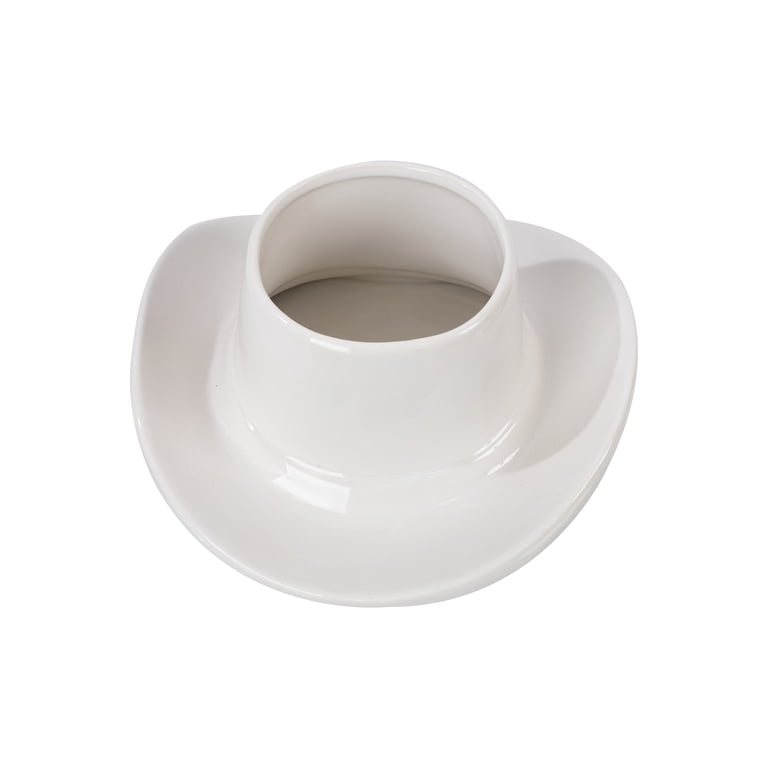 Mainstays White Ceramic Cowboy Hat Planter, 9.3 x 10.2 in photo 6