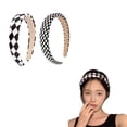 thumbnail image 1 of Pack of 2 Hairband Headbands for Women Plaid Hair Accessories for Women Black and White Check Headband Hair Hoop for Girls, 1 of 5
