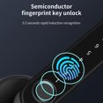 thumbnail image 4 of Cerradura de puerta inteligente con huella dactilar dispositivo con teclado biométrico Kuymtek y carga USB con contraseña y palanca de bloqueo compatible con contraseña entrada de la aplicación, 4 of 9