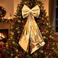 thumbnail image 6 of Large Yellow Christmas Bow Decorations, 43.31 Inch Oversized Metallic Fabric Big Bow Hanging Ornament for Christmas Tree Wall Window Arch Home Party Indoor Outdoor Holiday Decor, 6 of 10