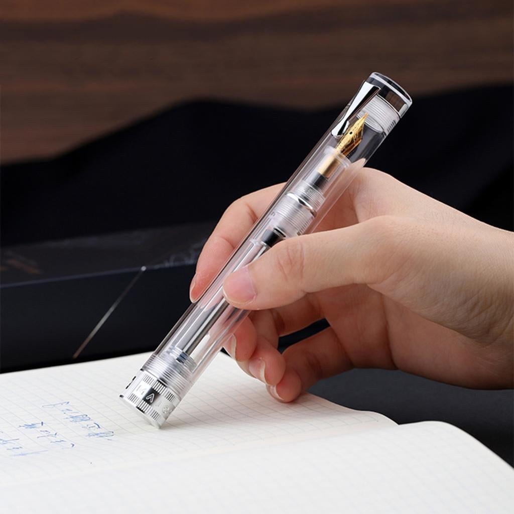 Giaone Clear Body Fountain Pen Vacuum Ink Filling Systems Designs with Nib Choices
