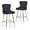 Black 2 Pack, variant on Bar Stools Set of 4, Velvet Counter Height Bar Stools with Metal Legs, Button Tufted and Nailheads Trim, Wing-Back Bar Chairs for Kitchen Island Dining Room Pub