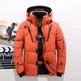 thumbnail image 3 of Abrigo de invierno de pato blanco grueso y cálido, parka resistente al viento para hombre, abrigo de viaje para acampar, ropa de color sólido, nueva chaqueta de plumas con capucha para hombre, 3 of 5