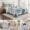 thumbnail image 6 of Twin XL Quilt Set 68''x98'', Coastal Beach Lightweight Summer Bedspread Coverlet Set with 2 Pillow Shams, Watercolor Nautical Starfish Shell Breathable All Season Quilt Bedding for Dorm/Guest Room, 6 of 9