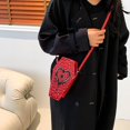 thumbnail image 3 of Bolso tipo cartera informal para mujer, bolso Hobo elegante con correa ajustable en forma de telaraña y ataúd, 3 of 8