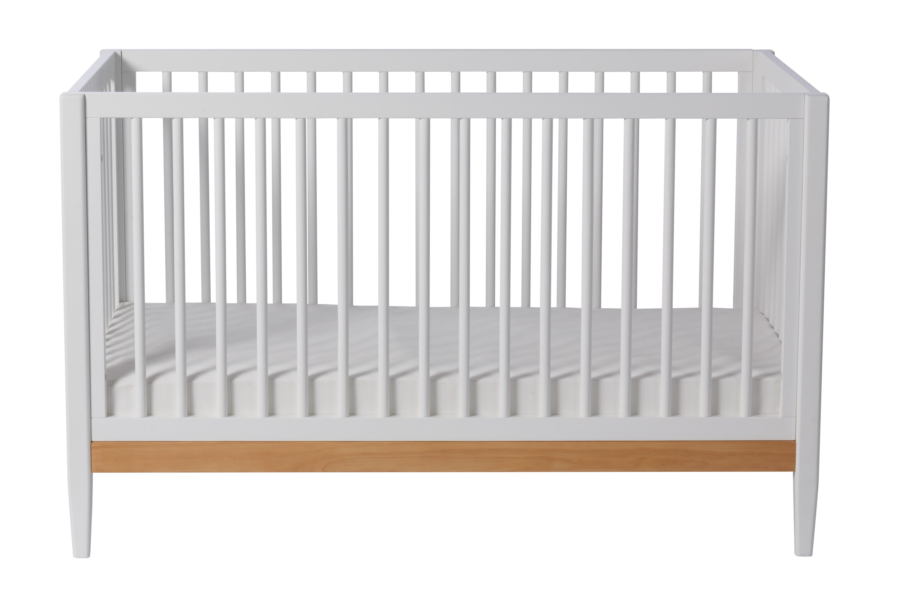 Little Seeds Clover 4-in-1 Convertible Baby Crib, True White/Natural