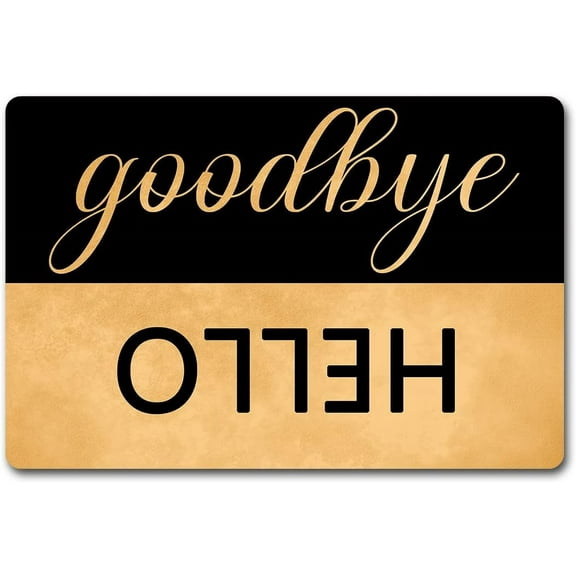 Goodbye Hello Mats for Front Door Entry Front Porch Doormat Non-Slip Carpet Rugs Floor Mat Decorative for Home Bathroom Kitchen Indoor 20x32 Inch