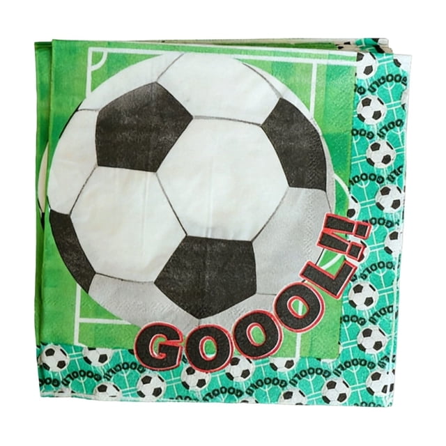 20Pcs Football Pattern Paper Napkins Sports Birthday Party Disposable Napkins