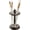 Bronze, variant on Steel Divided Toothbrush Holder Stand, 3.25" x 3.25" x 5.75" | Four Divided Compartments, Brushed Nickel & Polished Chrome